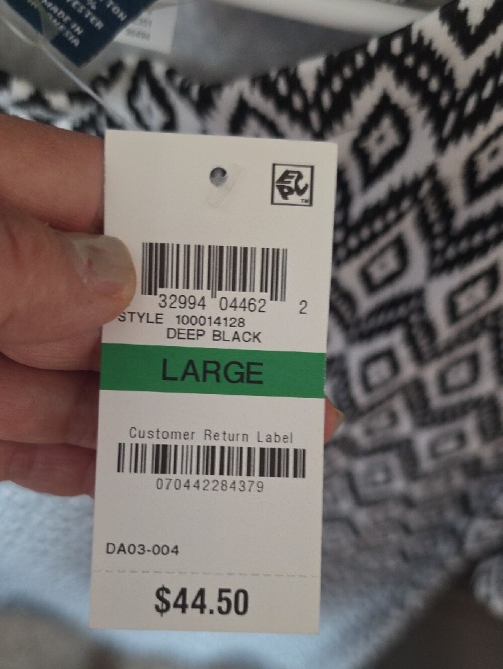 Karen Scott Black & White Diamond Geo Shift Dress - Picture 5 of 6